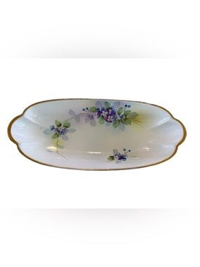 Antique Hand Painted Nippon Celery Relish Dish